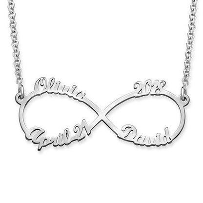 Personalized Infinity Name Family Necklace - Up to 4 Names