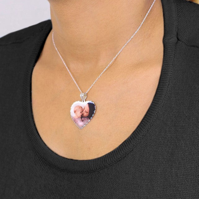 Personalized Heart Locket Necklace Silver Plated Flip Custom Photo Necklace  Customized Picture Jewelry Gift for Women Men - AliExpress