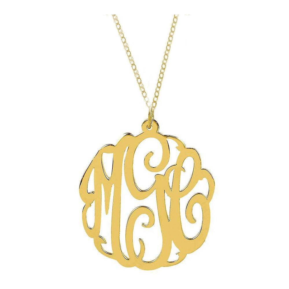 14K Gold Initial Necklace 16