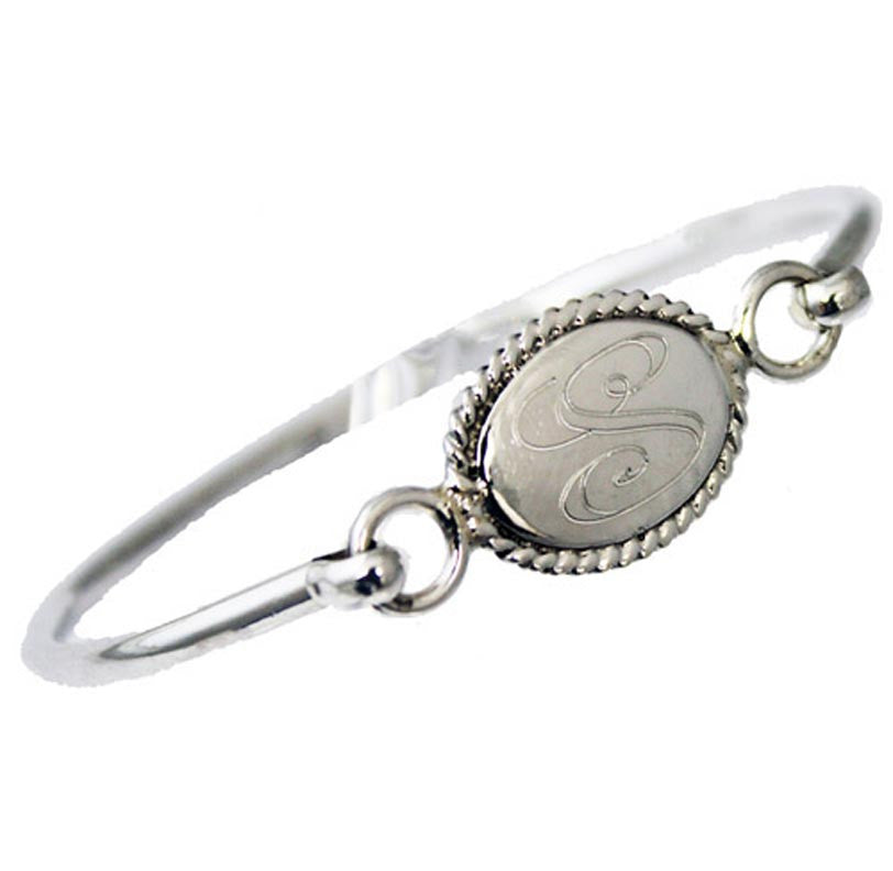 Sterling Silver Oval Rope selling Trimmed Bracelet