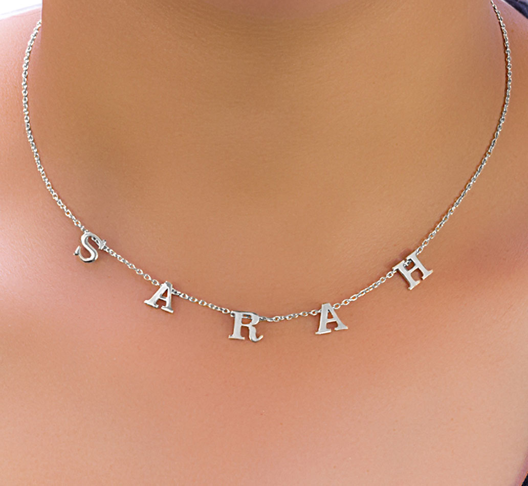 Suspended name deals necklace