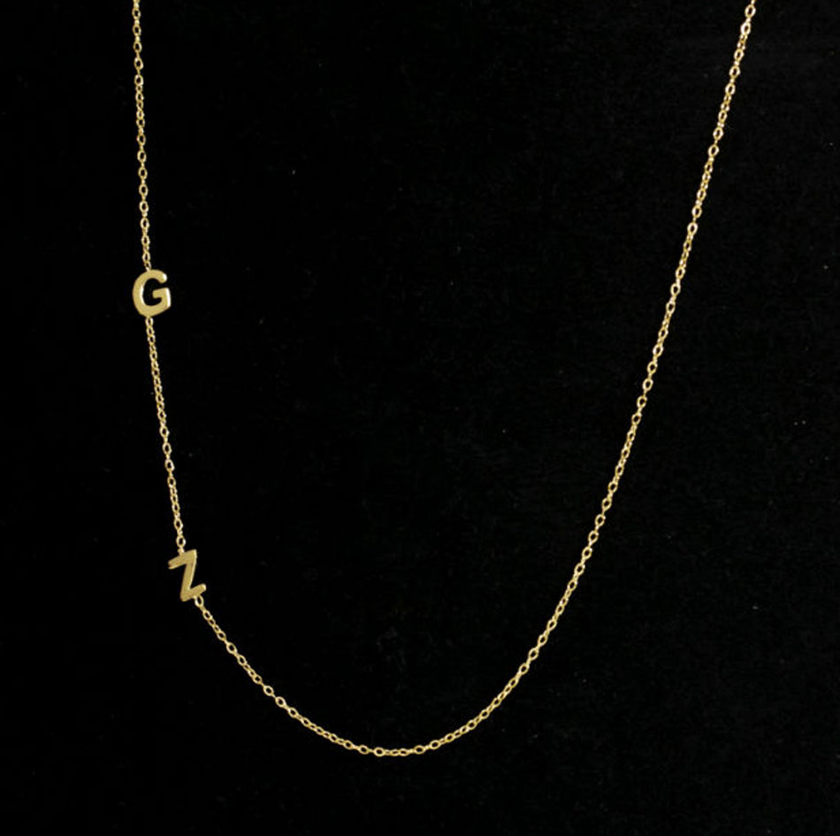 14K Gold Multi Initial Diamond Necklace – David's House of Diamonds