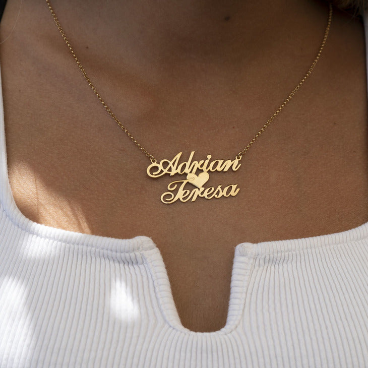 Two name outlet necklace gold